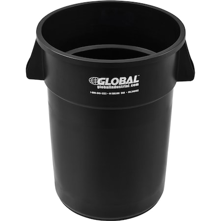 Global Industrial 44 Gallon Garbage Can, Black 240462BK